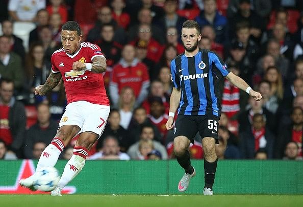 Depay double powers Manchester United to 3-1 win over Club Brugge in first leg