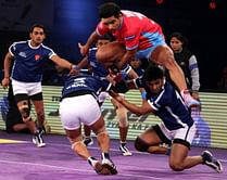 Jaipur Pink Panthers 39-34 Dabang Delhi: Valiant Eagles go down fighting
