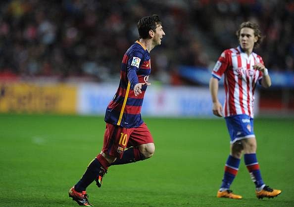 Lionel Messi scores 300th La Liga goal as Barcelona beat Sporting Gijon 3-1