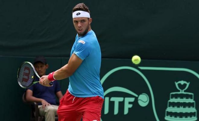 Jiri Vesely takes the first set 6-3 vs Yuki Bhambri. Advantage Czech Republic