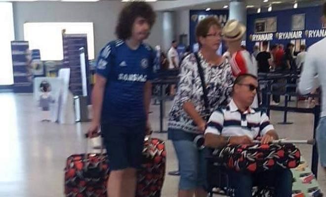 Jack Wilshere and David Luiz spotted at the airport earlier today