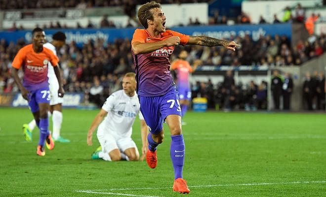 City youngster Aleix Garcia who scored yesterday hopes to make the City squad in the Manchester derby for EFL Cup next month
