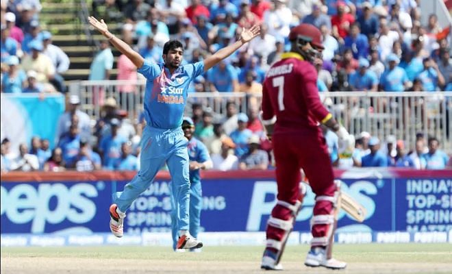 Bumrah saw off Samuels' back at the start of the 11th over.