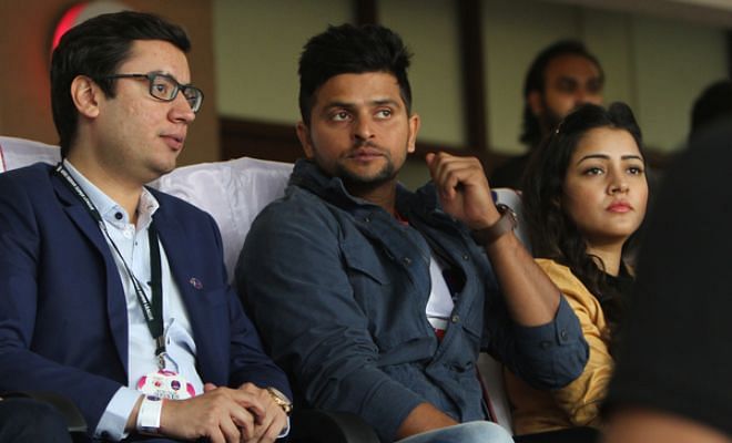 Suresh Raina is at the game rooting for Delhi Dynamos.