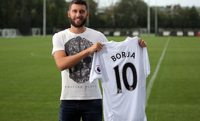 Borja signs for Swansea.!!Swansea have completed a club record £15.5m deal for Atletico Madrid striker Borja Baston. The 23 year old completed his medical and signed a 4 year deal with the club.