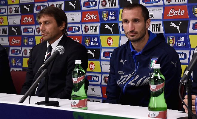 Conte wants reunion with Juve defenderChelsea are ready to make a £25m bid for Juventus centre-back Giorgio Chiellini,according to reports from the Sun. Antonio Conte, who previously worked with the 32-year-old in Turin and Italy, is reportedly looking to strengthen his backline in order to ease the pressure on John Terry and Gary Cahill.