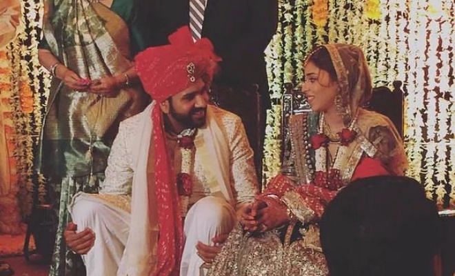 Rohit Sharma and Ritika Sajdeh on their big day.