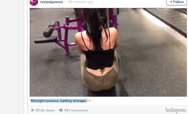 Paige posted this video on her Instagram account
