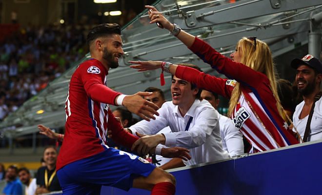 Score a goal in the CL final. Celebrate by kissing your girlfriend. Yannick Ferreira-Carrasco is #winning