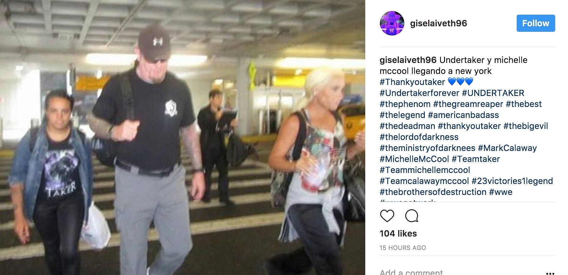 The Undertaker with his wife Michelle Mccool in New York