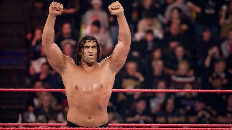 Enter captionKhali is back and in the corner for WWE Champ Jinder Mahal.