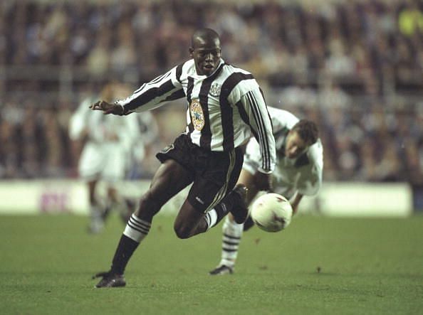 Faustino Asprilla of Newcastle in action