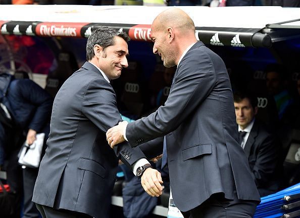 Zinedine Zidane and Ernesto Valverde