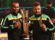 Bajirao Hodage attempts a block on Jasvir Singh