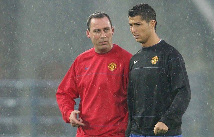 Meulensteen with Cristiano Ronaldo in Manchester United&#039;s training