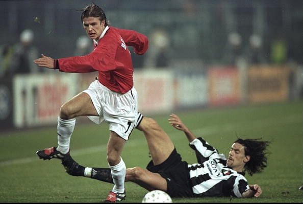 David Beckham and Moreno Torricelli