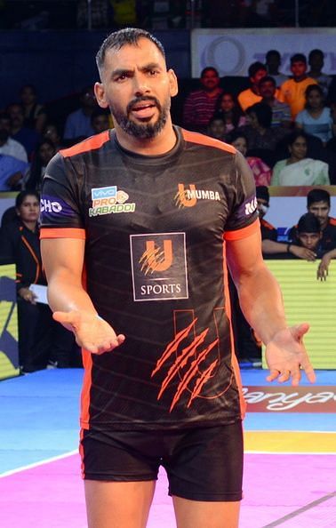 An animated Anup Kumar on the mat in the match against the Steelers.