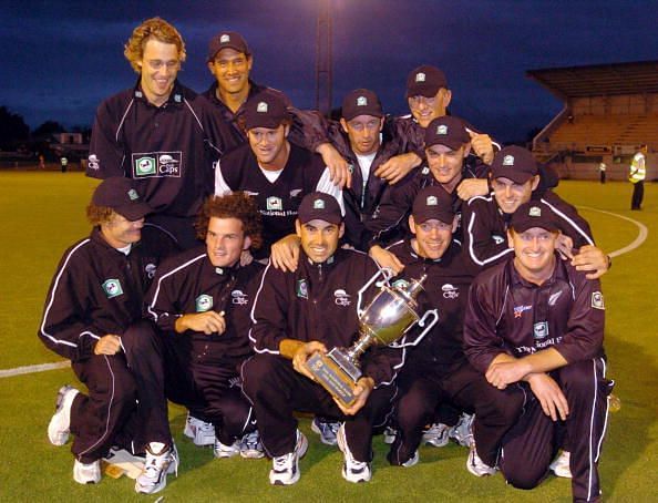 The New Zealand Team With Captain Stephen Fleming,