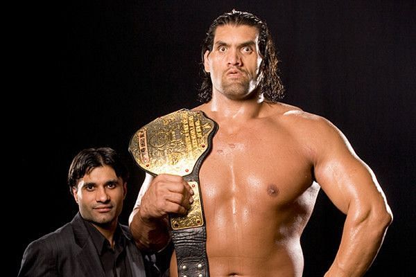 The Great Khali with the World Heavyweight Championship