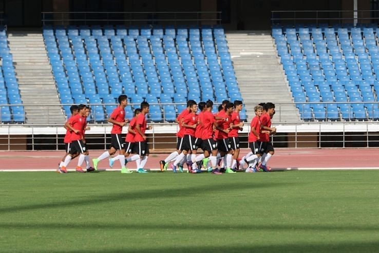 The Indian U-17 team during a training session (image source: AIFF official website)