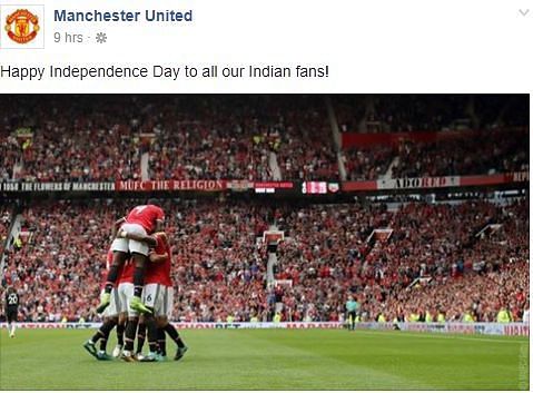 Man United&#039;s Independence day message