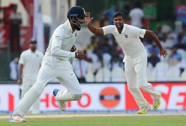 Ashwin struck twice to leave Lanka dented