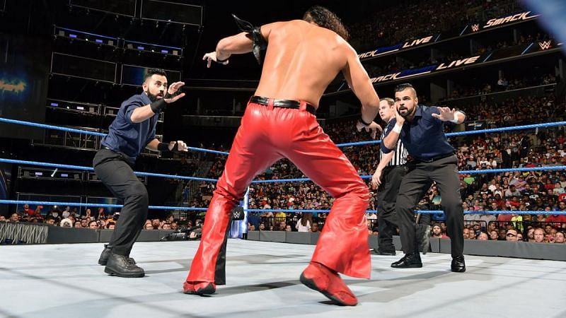 Shinsuke Nakamura methodically taking out the numbers game employed against him by Jinder and co.