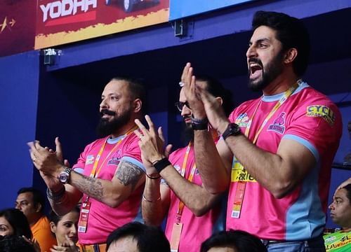 Bollywood star and Panthers owner Abhishek Bachchan was seen cheering his team from the stands on Sunday