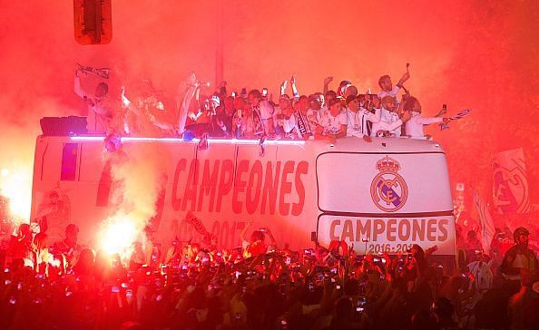 Real Madrid Celebrate Winning La Liga