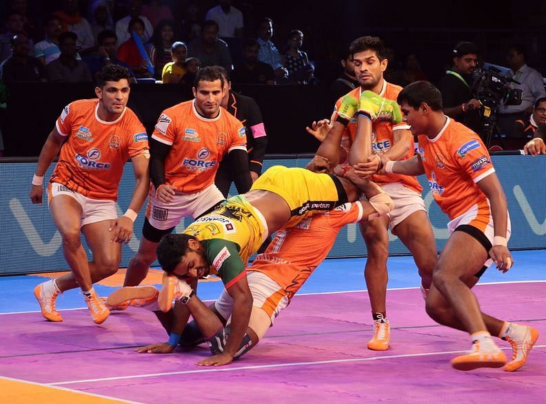 The Puneri Paltan defence gave two contrasting performances in the two halves