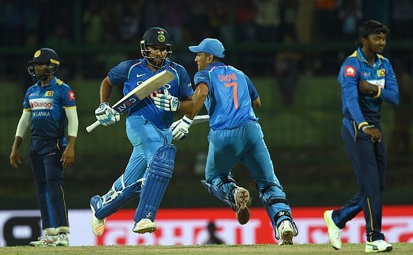 Dhoni and Rohit Sharma guided India to a sweatless win.