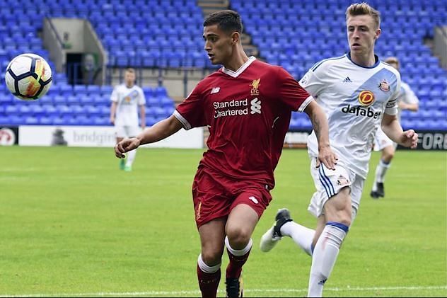 Dhanda in action for Liverpool U23s
