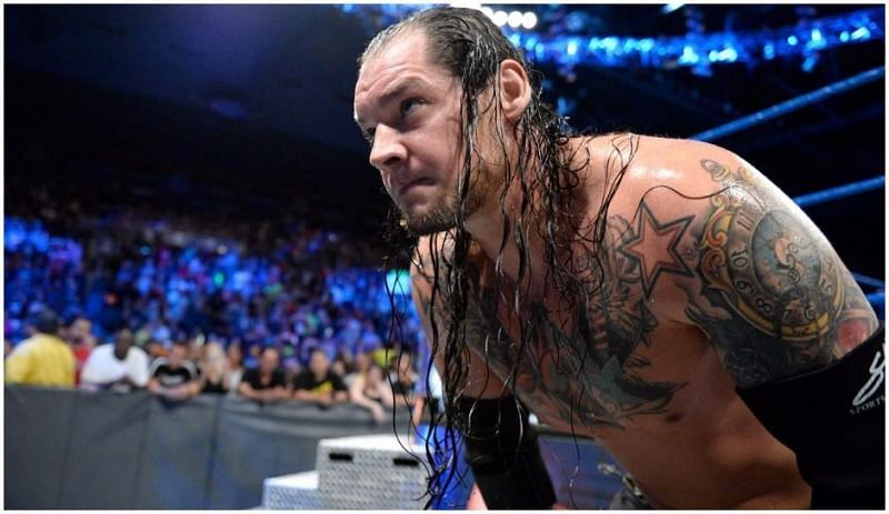 Baron Corbin staring down John Cena after SmackDownLlive