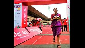 Marathoner Jayanthi Kumar Sampath completes race in sari