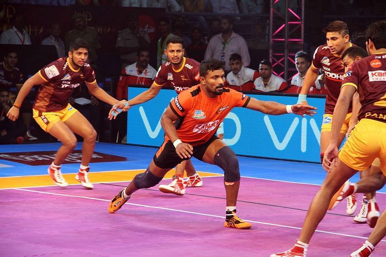 Shabeer in the attack when U Mumba clashed against UP Yoddha.