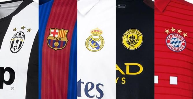 Top 5 kits in Europe- 2017/18