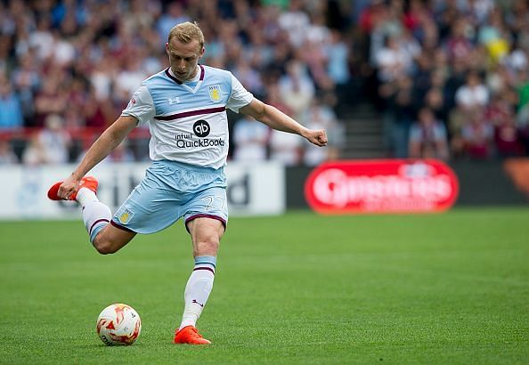 De Laet in action for Aston Villa