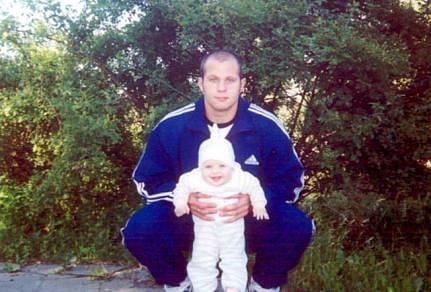 Fedor with his newborn back in the day.