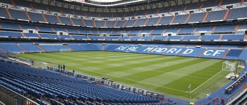 Real Madrid Logo on Soccer Field