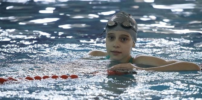 Anastasia, 11, out to make a splash in the Ashgabat 2017 pool