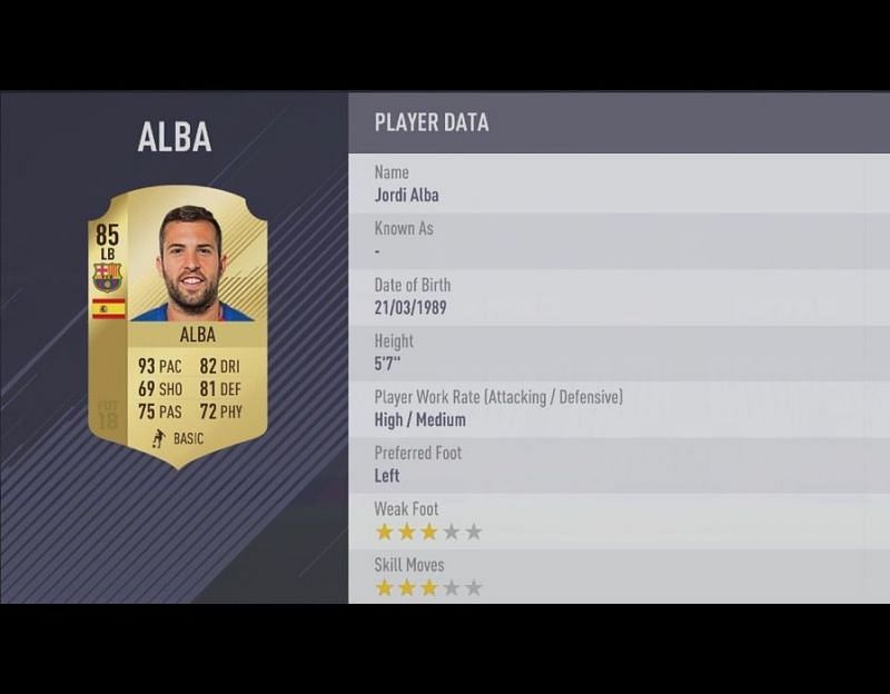Jordi Alba in FIFA 18