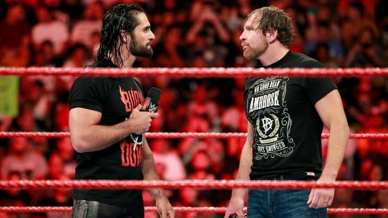 Rollins and Ambrose in the ring on RAW