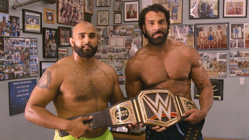 Arjan Bhullar (Left) is set to walked to the Octagon by WWE Champion Jinder Mahal.