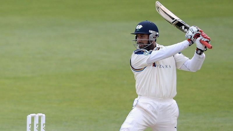 Pujara playing for Yorkshire