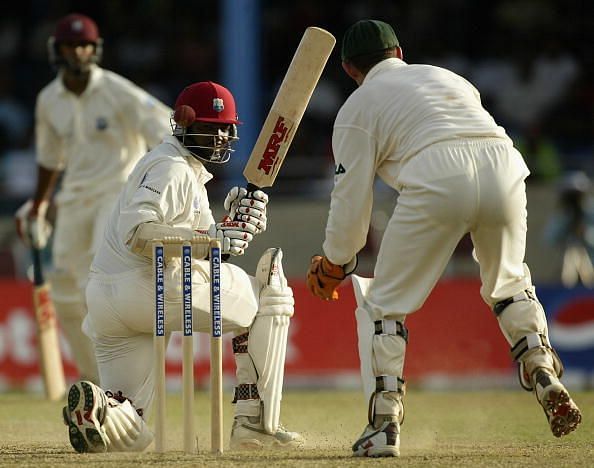 Brian Lara of the West Indies in action