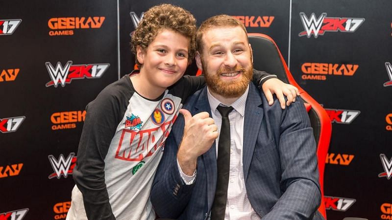 Sami Zayn meeting with a young fan