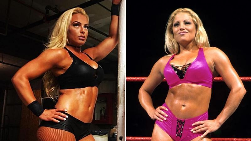 Mandy Rose (Left) bears a striking resemblance to Trish Stratus (Right).