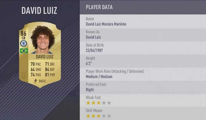 David Luiz in FIFA 18