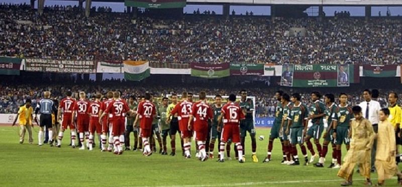 this large crowd can be found in any Kolkata derby