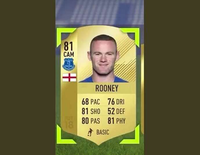 Rooney's FIFA 18 card